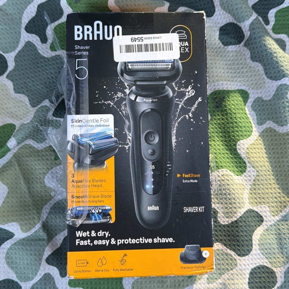 Braun Electric Razor for Men Series 5 Beard Shaver 4-in-1 Clean & Charge Center